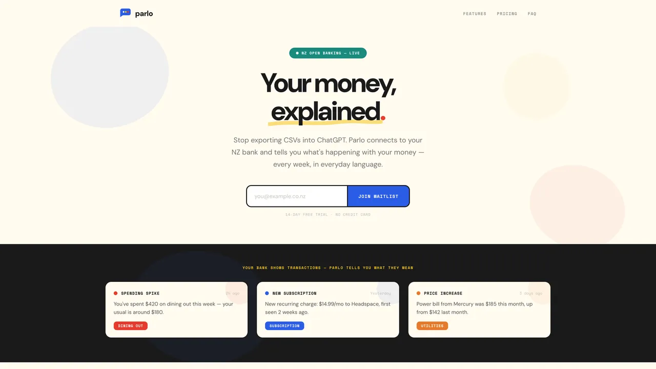 Screenshot of Parlo